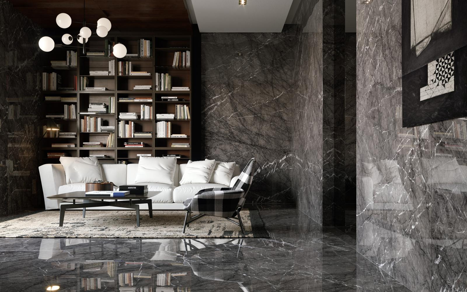 Kleine Bibliothek mit Fliesen von Marazzi